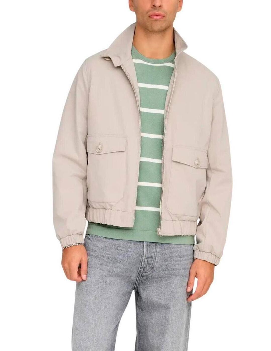 Chaqueta Only & Sons RON HARRINGTON crudo para hombre
