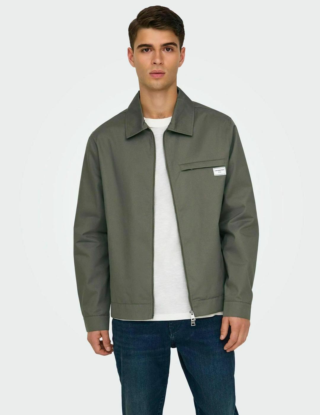 Chaqueta Only & Sons RALPH marrón topo para hombre