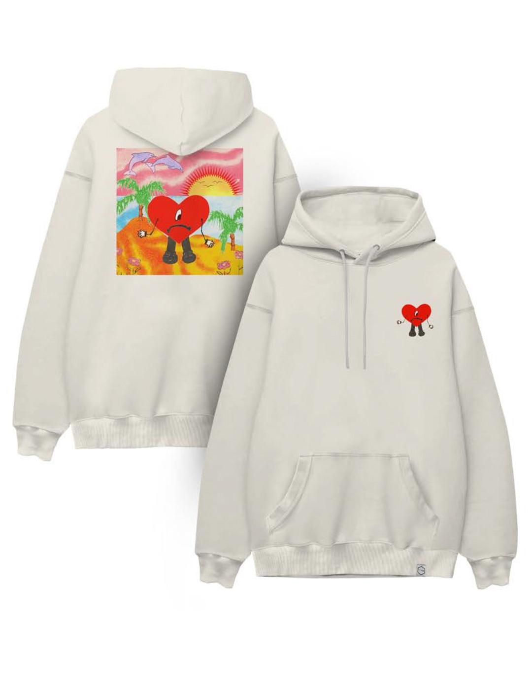 Sudadera TYS ALONE blanca con capucha para hombre