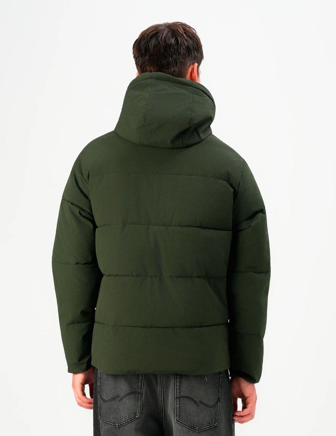 Chaqueta Jack & Jones GLOBAL PUFFER verde con capucha para h