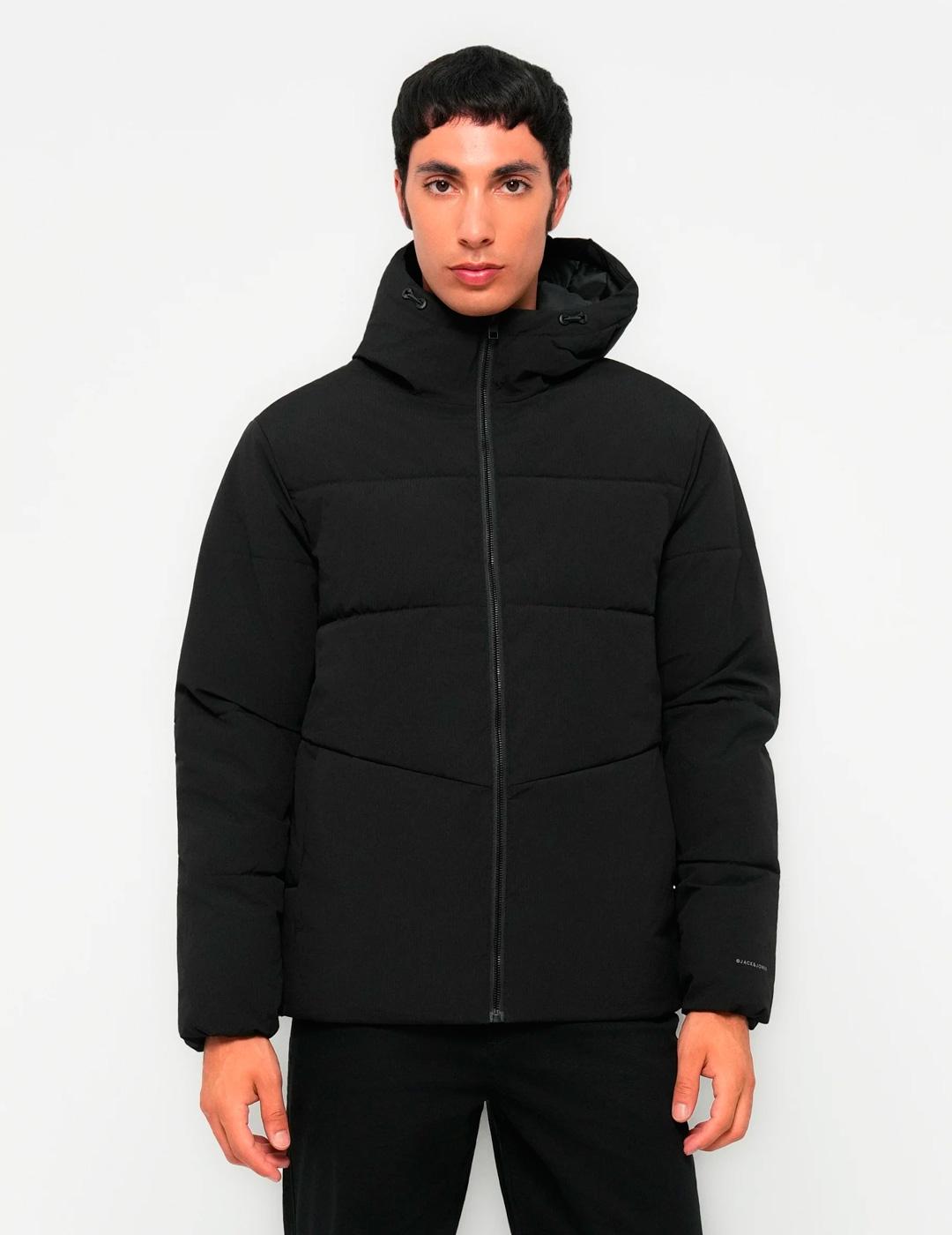 Chaqueta Jack & Jones GLOBAL PUFFER ocre con capucha