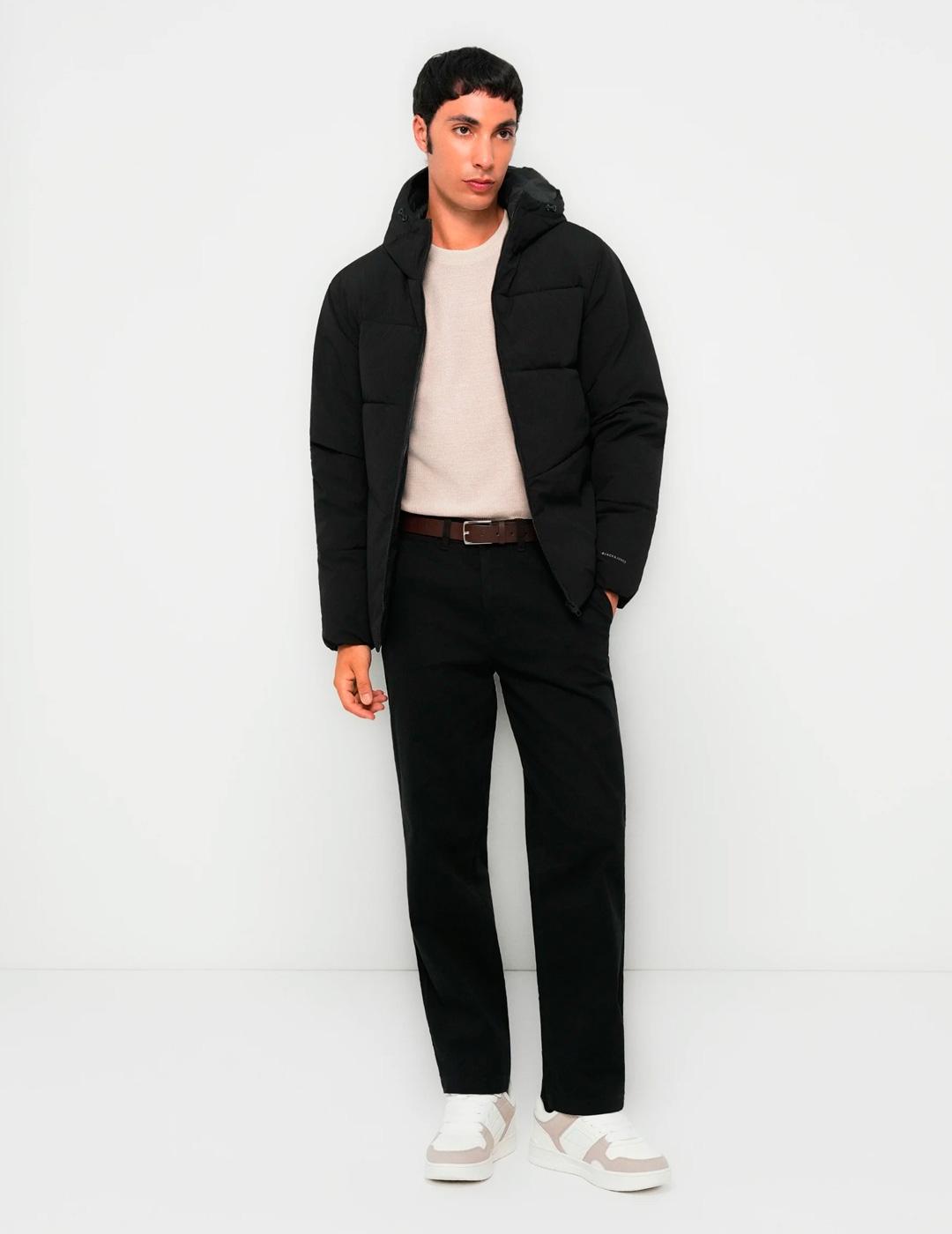 Chaqueta Jack & Jones GLOBAL PUFFER negro con capucha