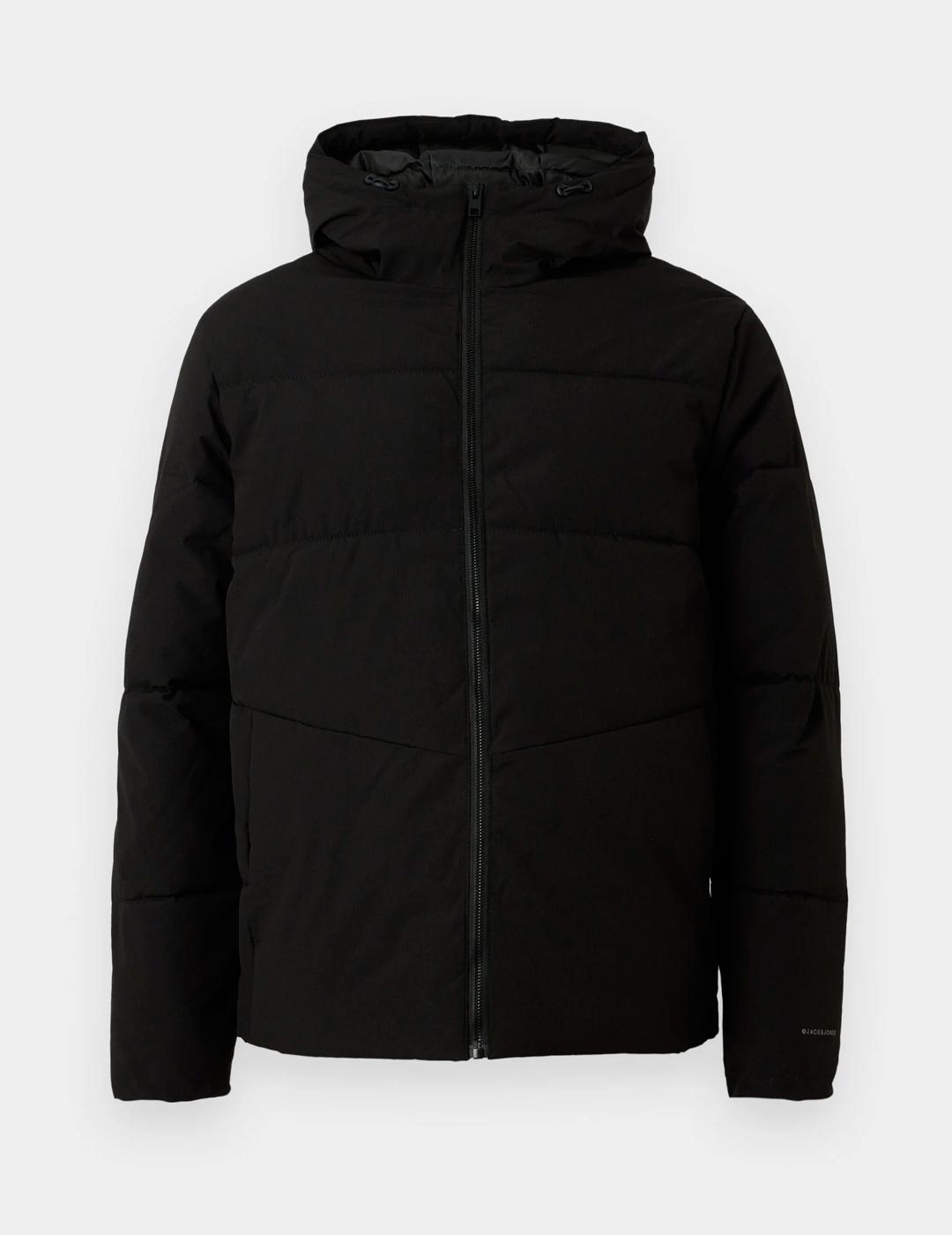 Chaqueta Jack & Jones GLOBAL PUFFER negro con capucha
