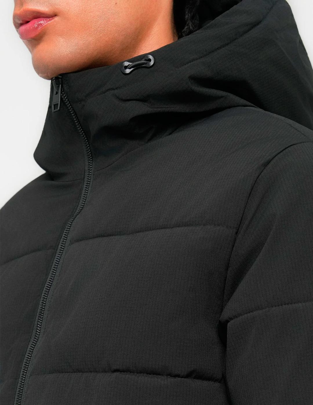 Chaqueta Jack & Jones GLOBAL PUFFER negro con capucha