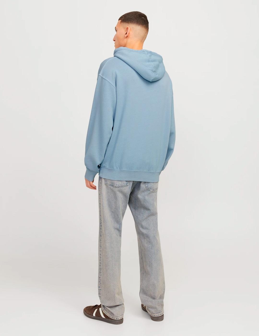 Sudadera Jack & Jones CHARGE azul claro con capucha