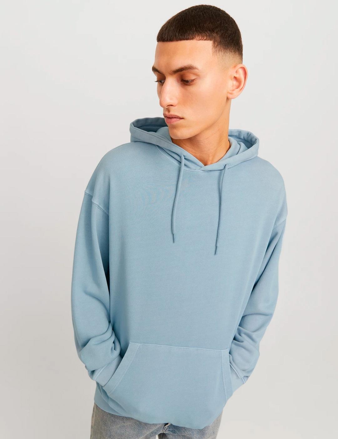 Sudadera Jack & Jones CHARGE azul claro con capucha