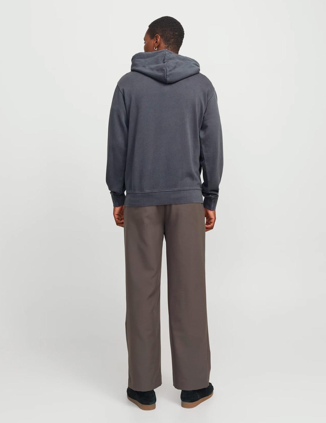 Sudadera Jack & Jones CHARGE gris con capucha para hombre