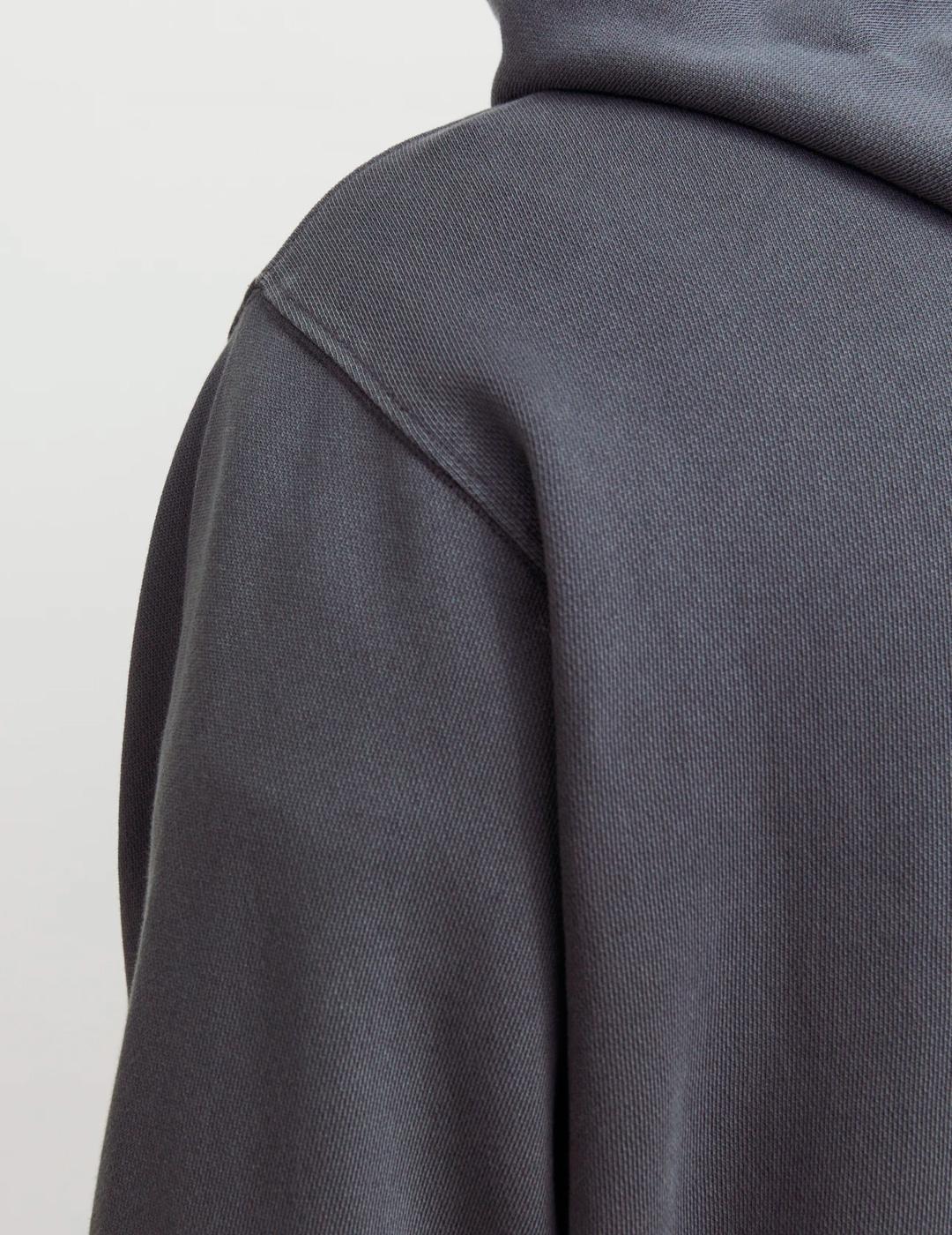 Sudadera Jack & Jones CHARGE gris con capucha para hombre