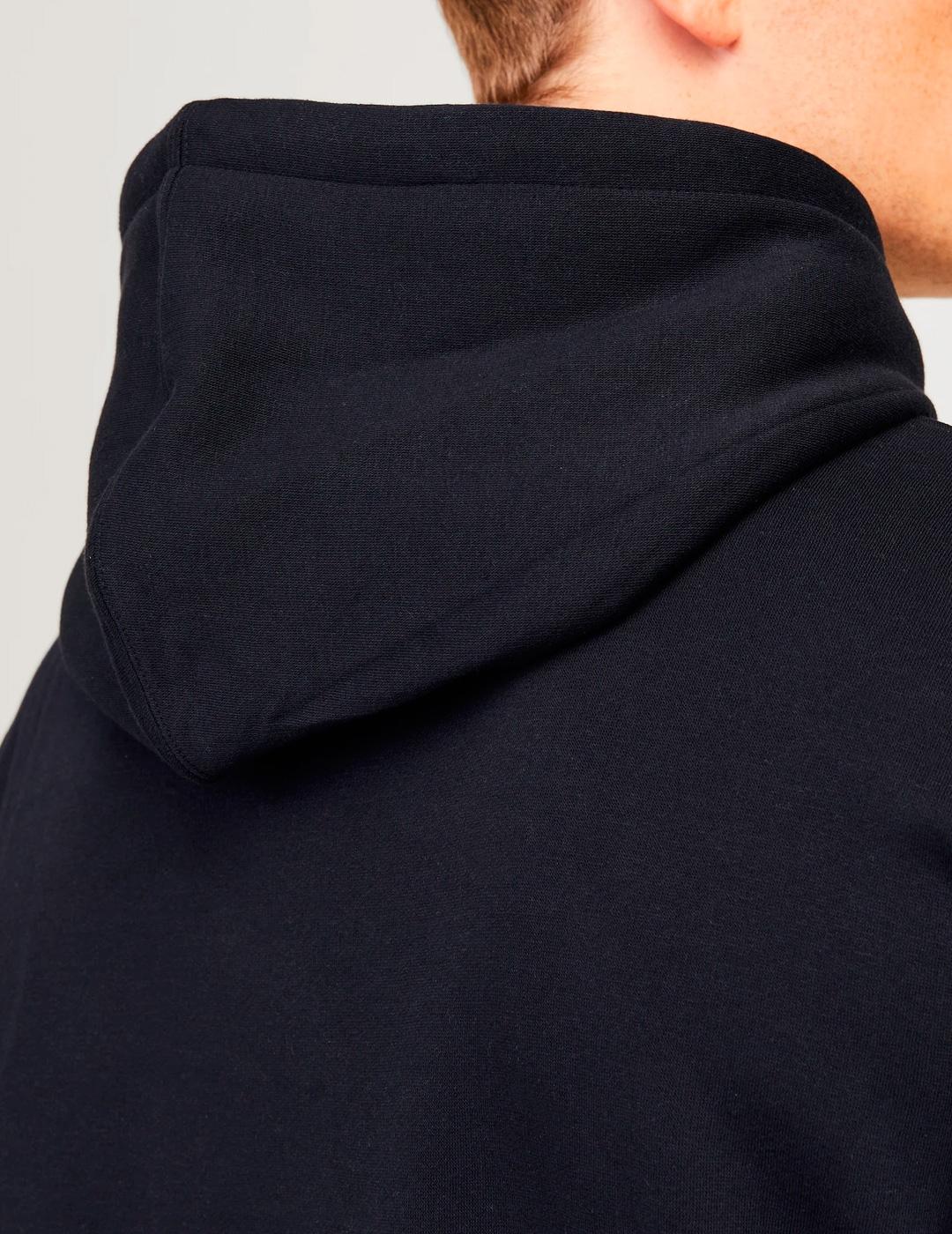 Sudadera Jack & Jones LEGACY negra con capucha para hombre
