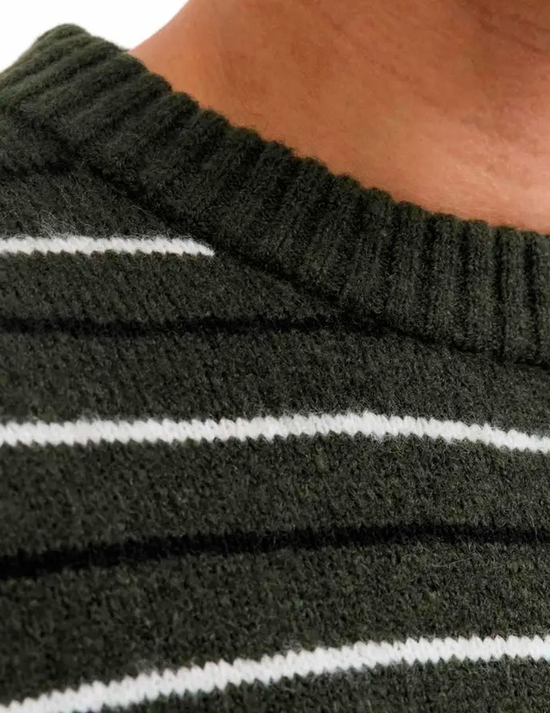 Jersey Jack & Jones OLLIE STRIPE verde para hombre