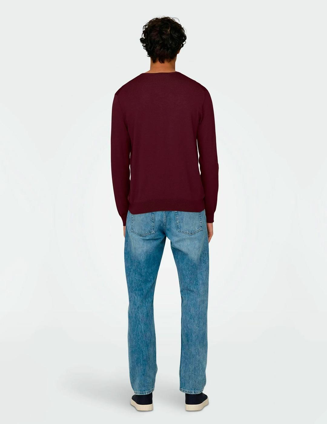 Jersey Only & Sons WYLER granate para hombre