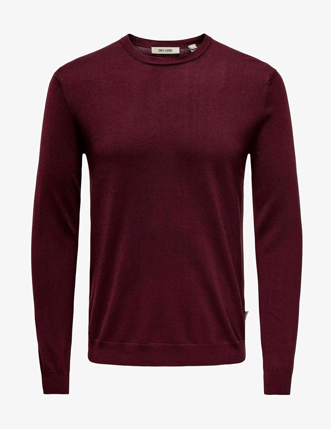 Jersey Only & Sons WYLER granate para hombre