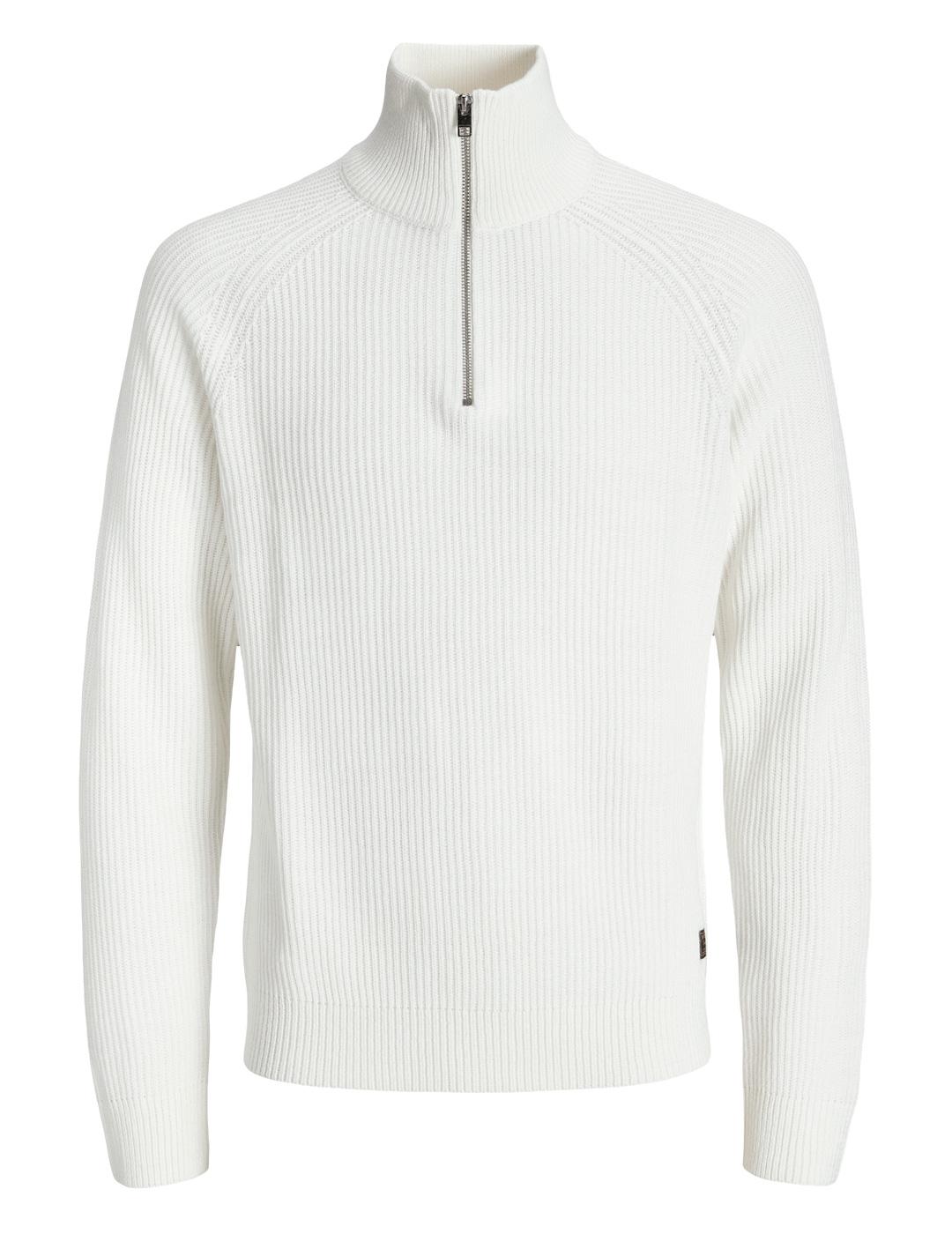 Jersey Jack & Jones PANNEL media cremallera blanco