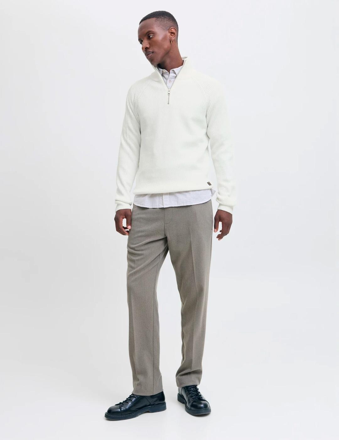 Jersey Jack & Jones PANNEL media cremallera blanco