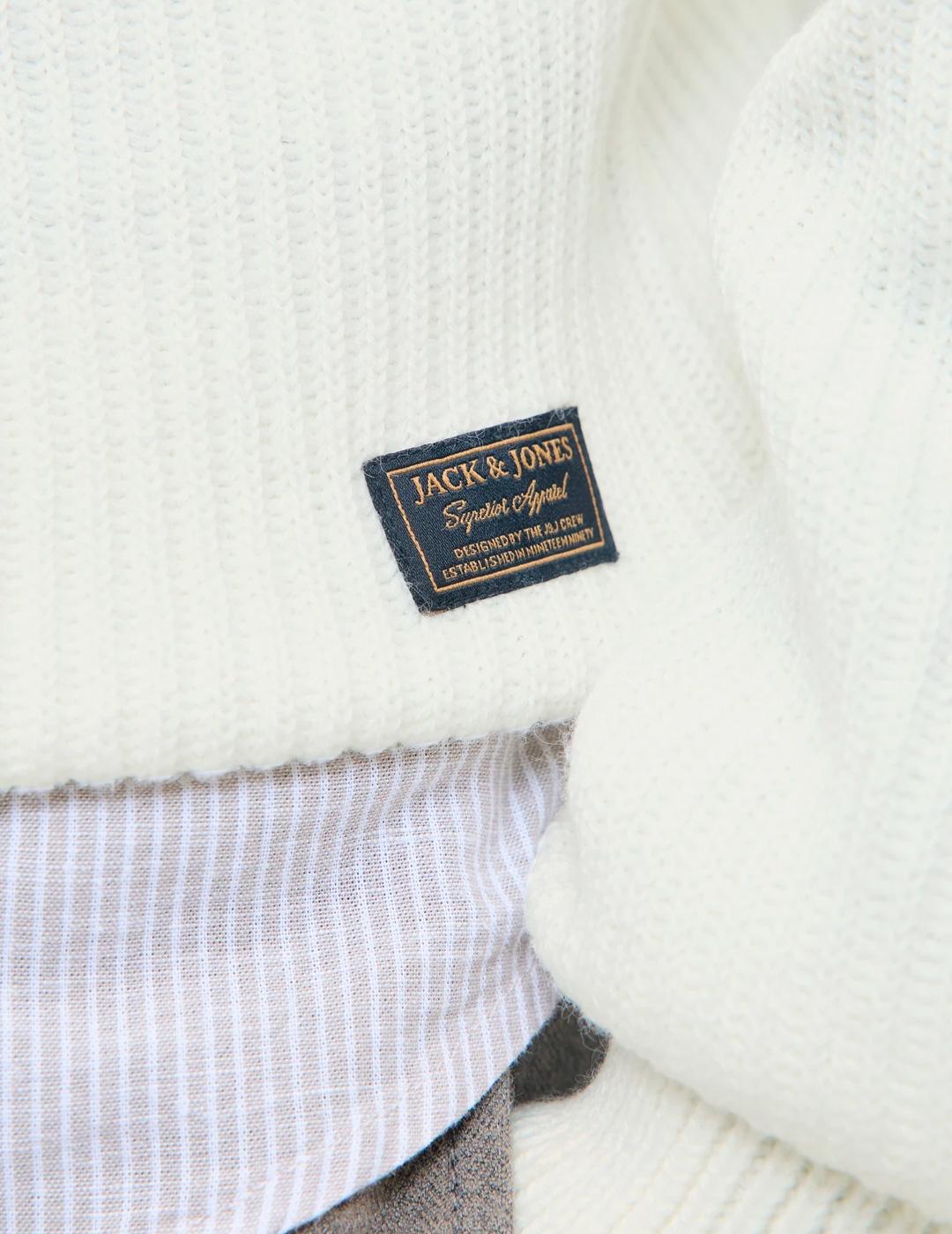 Jersey Jack & Jones PANNEL media cremallera blanco