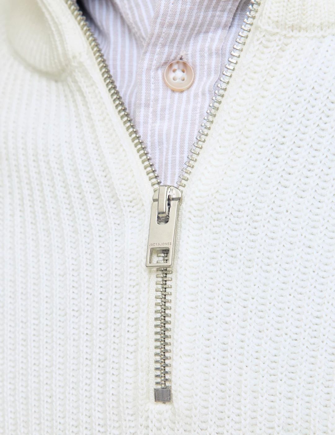 Jersey Jack & Jones PANNEL media cremallera blanco