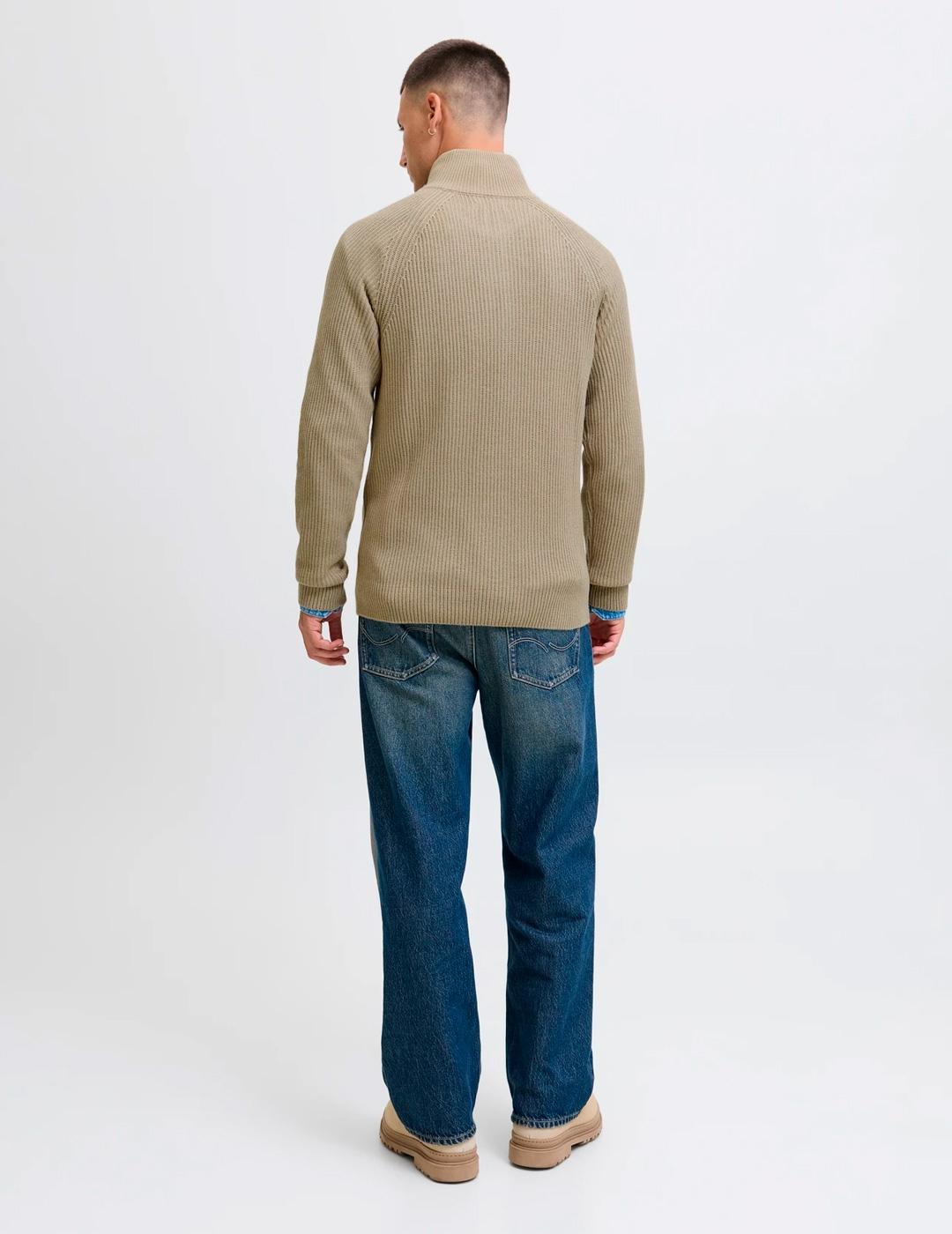 Jersey Jack & Jones PANNEL media cremallera beige