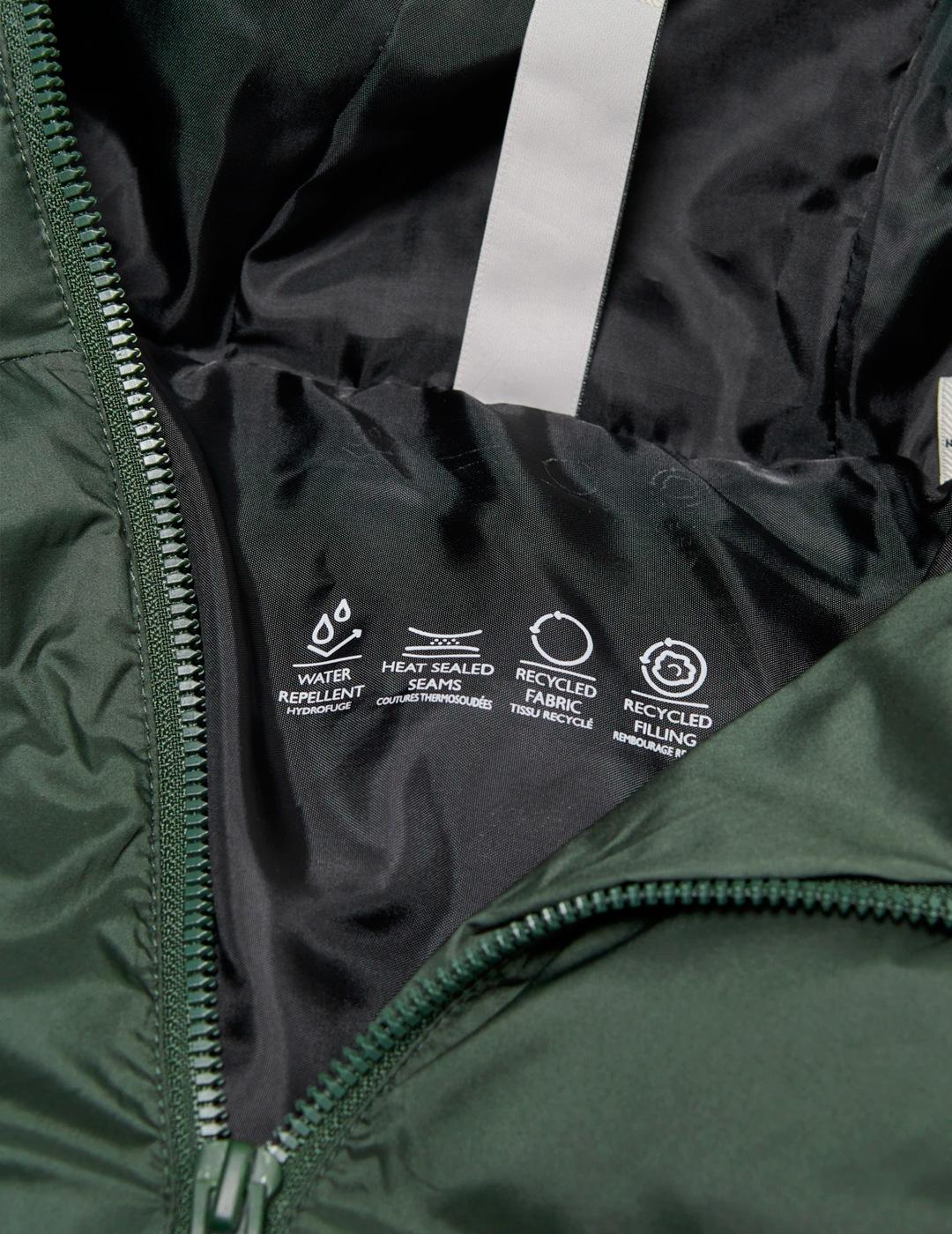 Chaqueta Only & Sons UNION PUFFER verde oscuro con capucha