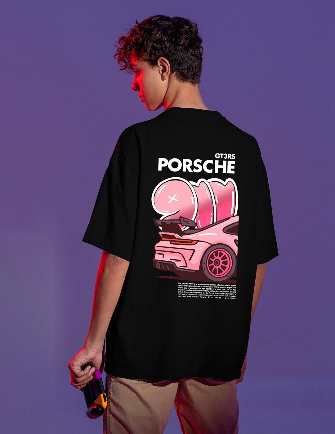 Camiseta oversize A.M.E.N 911 PINK negro para hombre