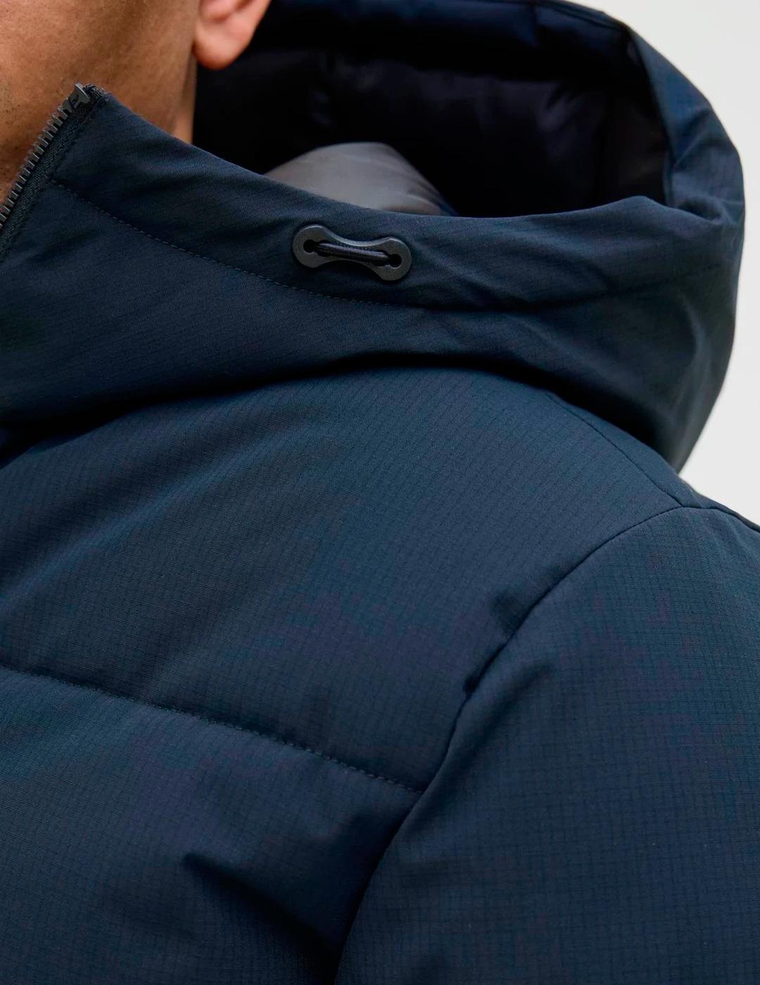 Chaqueta Jack & Jones GLOBAL PUFFER marino con capucha