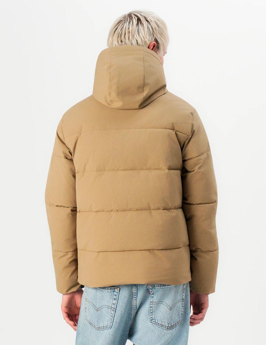 Chaqueta Jack & Jones GLOBAL PUFFER beige con capucha