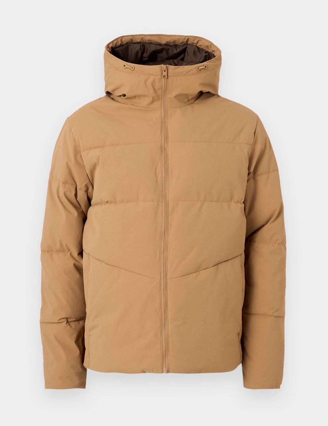 Chaqueta Jack & Jones GLOBAL PUFFER beige con capucha
