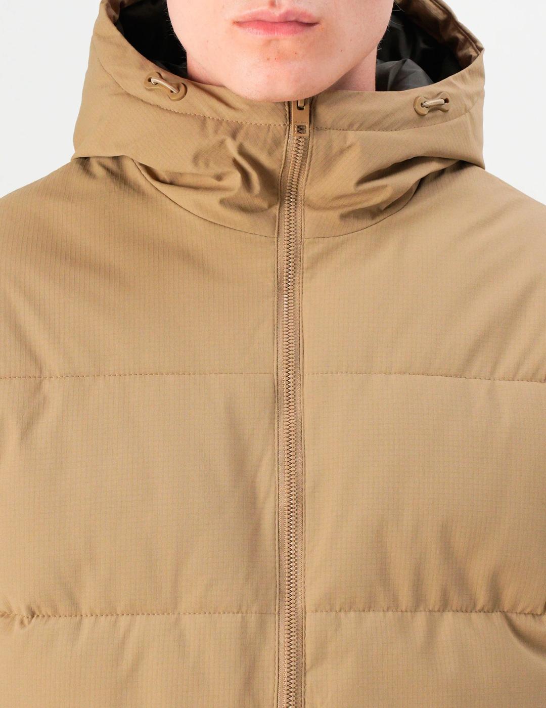 Chaqueta Jack & Jones GLOBAL PUFFER beige con capucha