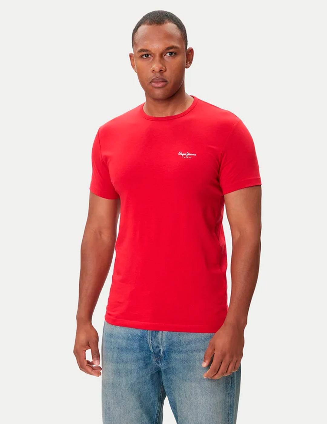 Camiseta Pepe Jeans ORIGINAL BASIC 3N roja para hombre