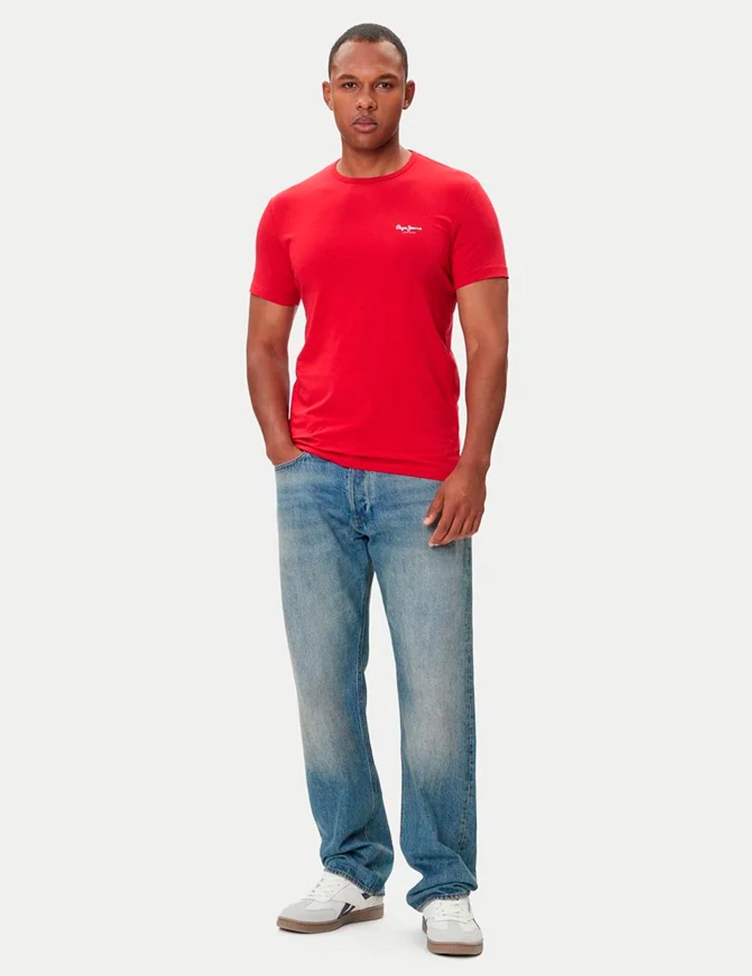 Camiseta Pepe Jeans ORIGINAL BASIC 3N roja para hombre