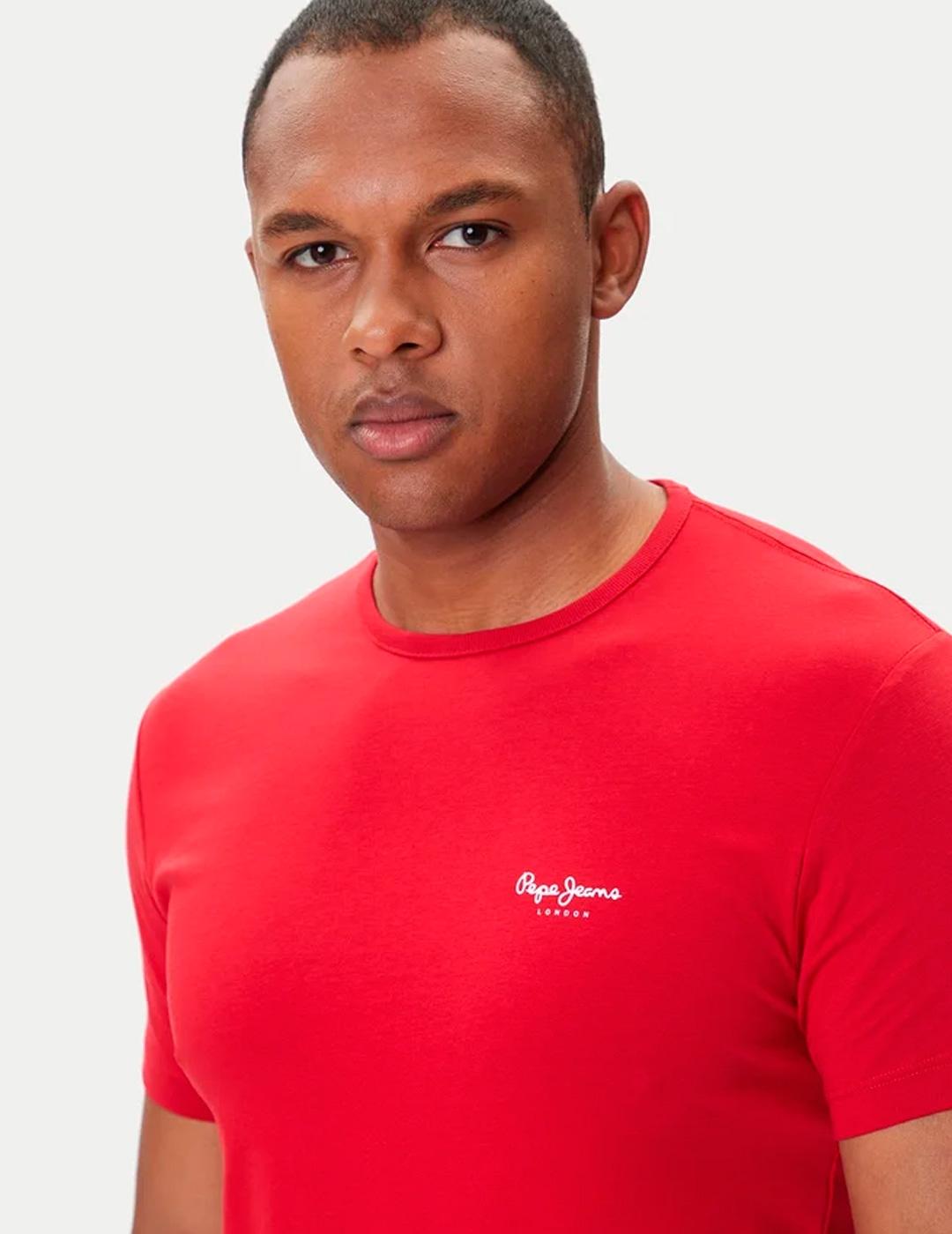 Camiseta Pepe Jeans ORIGINAL BASIC 3N roja para hombre