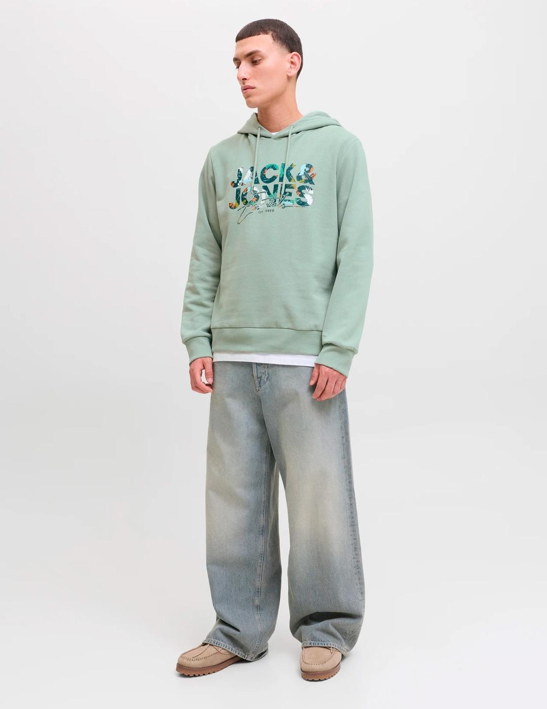 Sudadera Jack & Jones GEPLAS verde para hombre