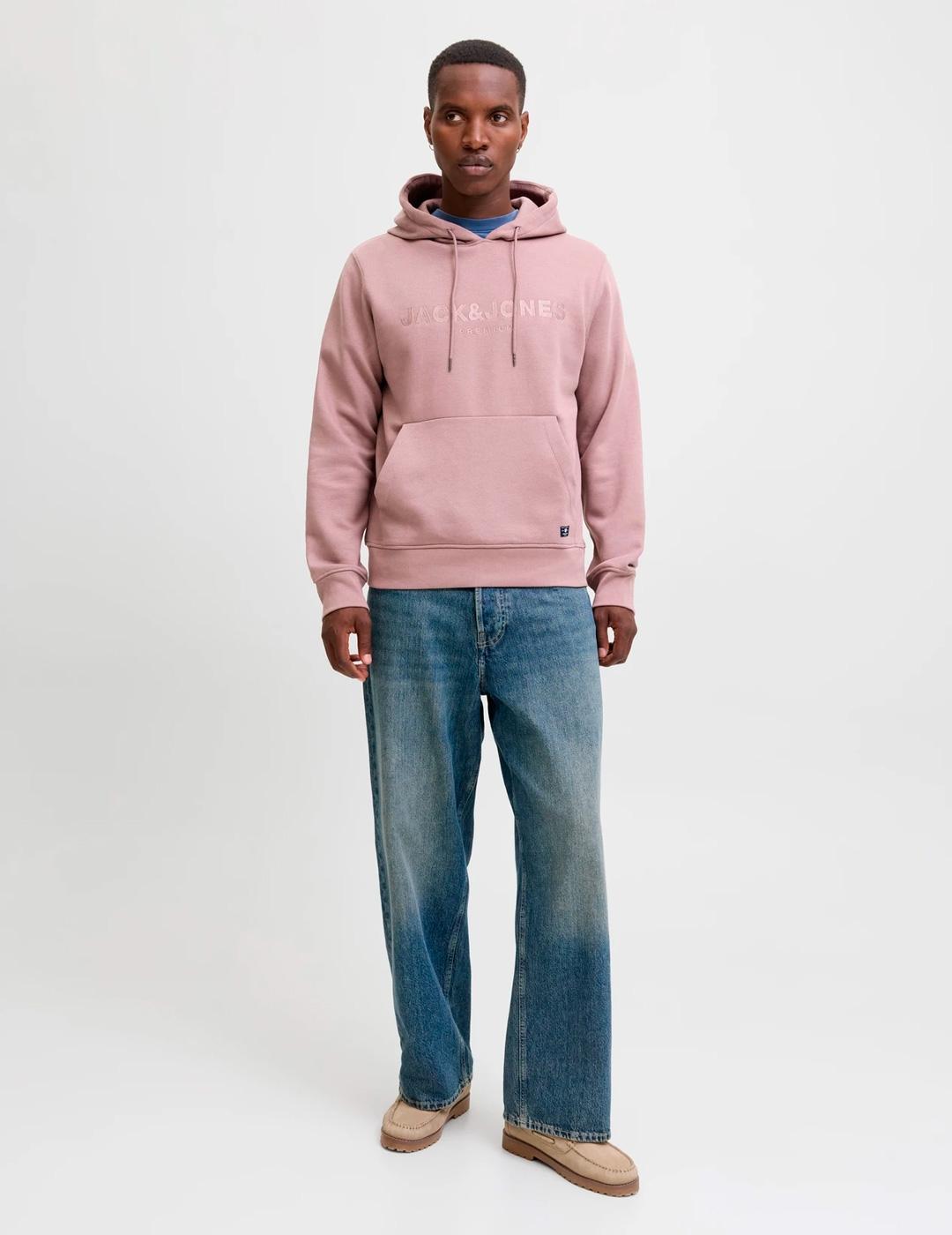 Sudadera Jack & Jones LOYAL rosa para hombre