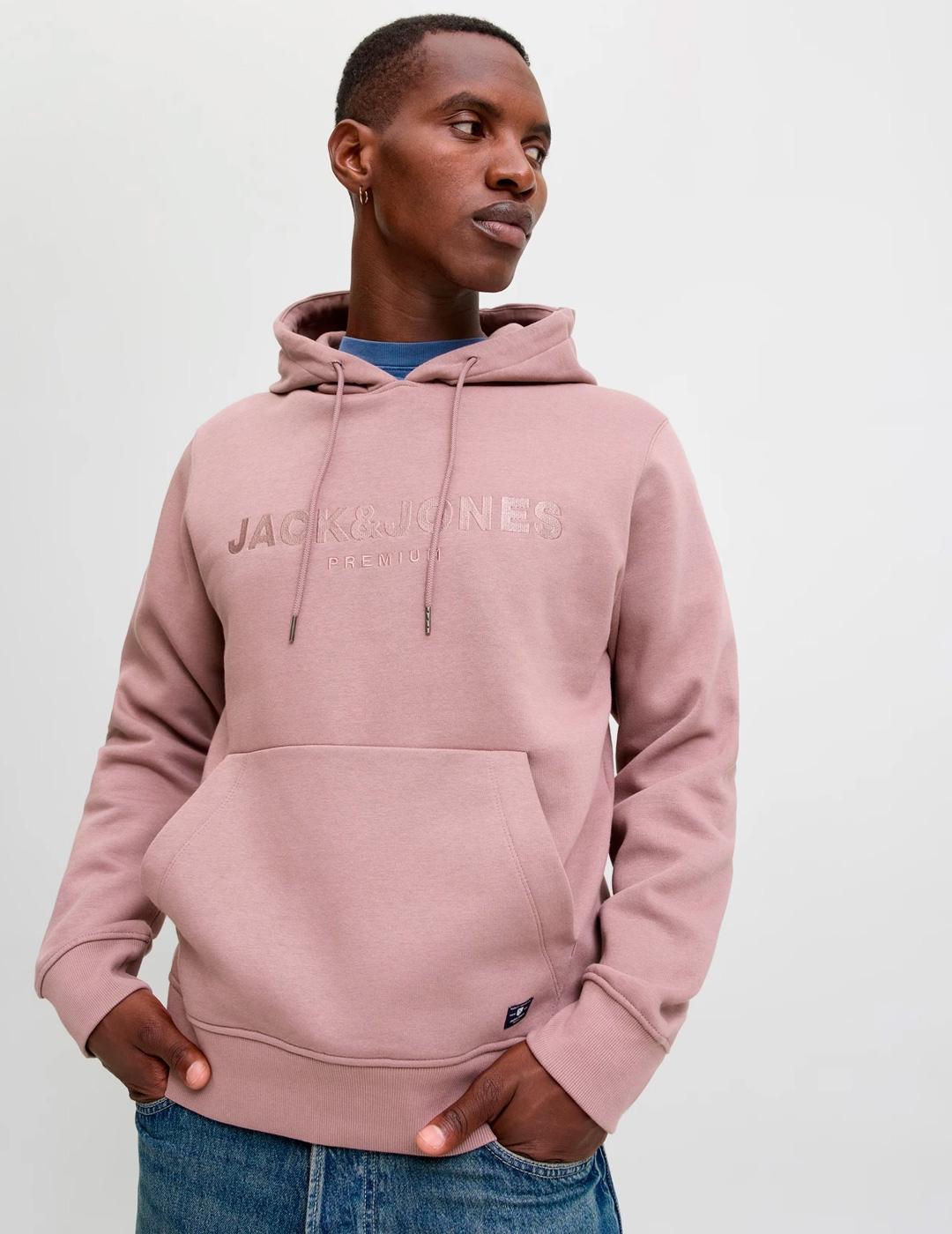 Sudadera Jack & Jones LOYAL rosa para hombre