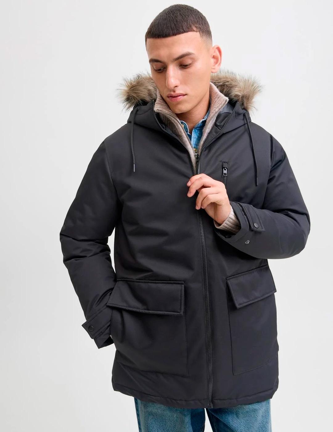 Abrigo Jack & Jones CHARLIE negro para hombre