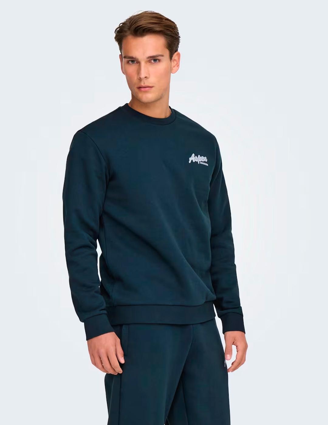 Sudadera Only & Sons CERES marino hombre