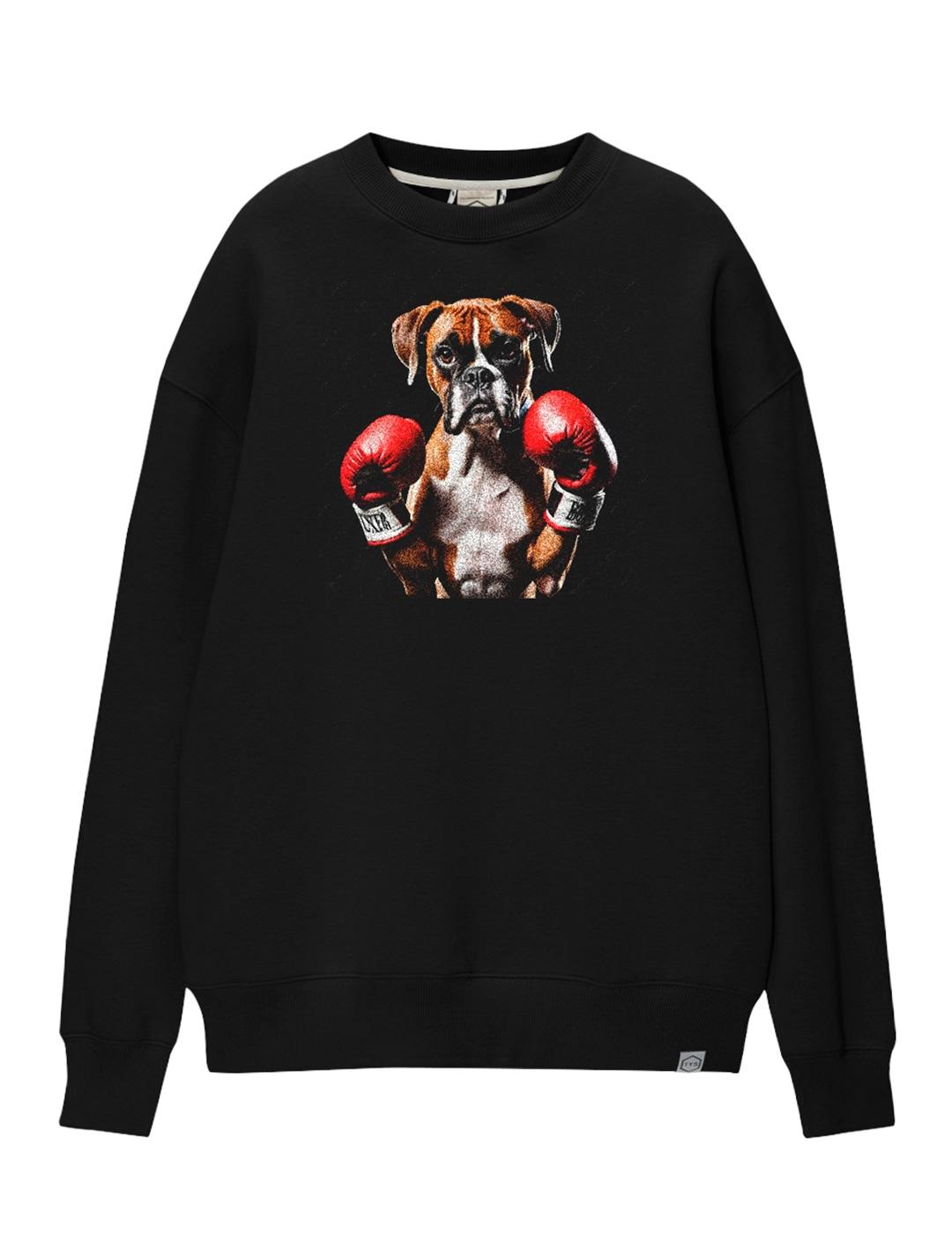 Sudadera A.M.E.N DOG BOXER negro hombre