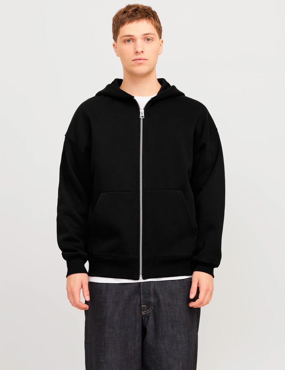 Sudadera con cremallera Jack & Jones URBAN negro para hombre