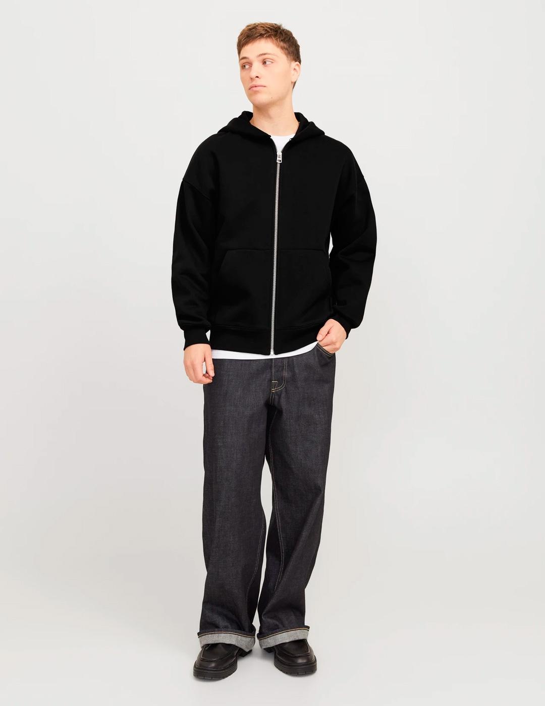 Sudadera con cremallera Jack & Jones URBAN negro para hombre