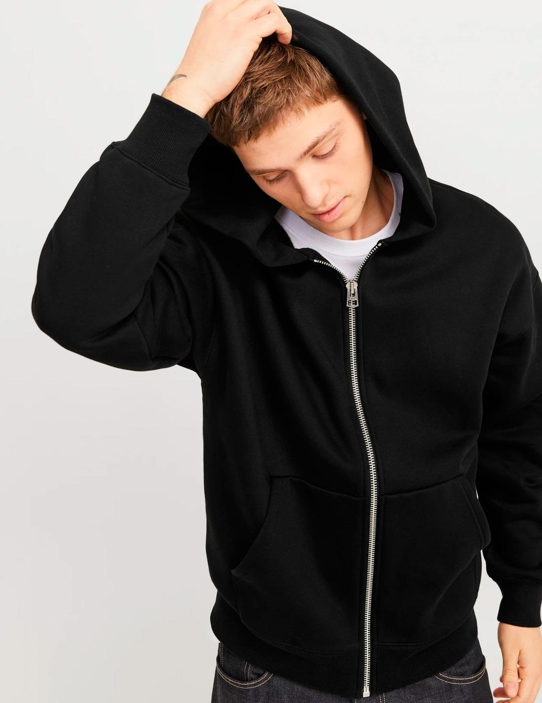 Sudadera con cremallera Jack & Jones URBAN negro para hombre