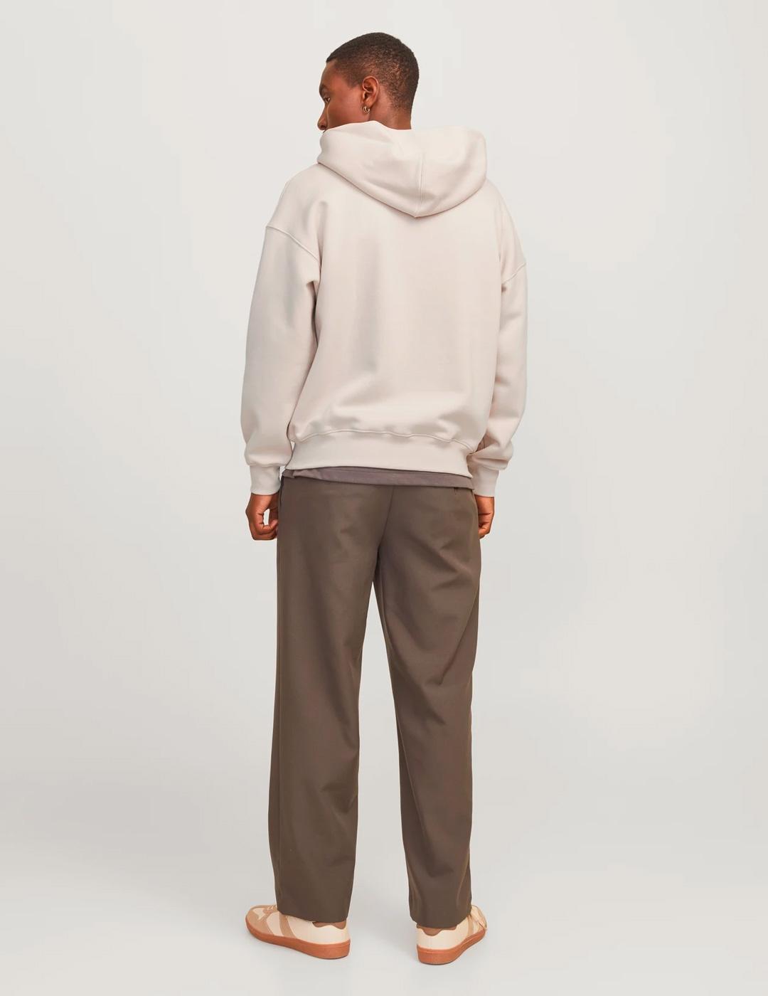 Sudadera con cremallera Jack & Jones URBAN beige para hombre