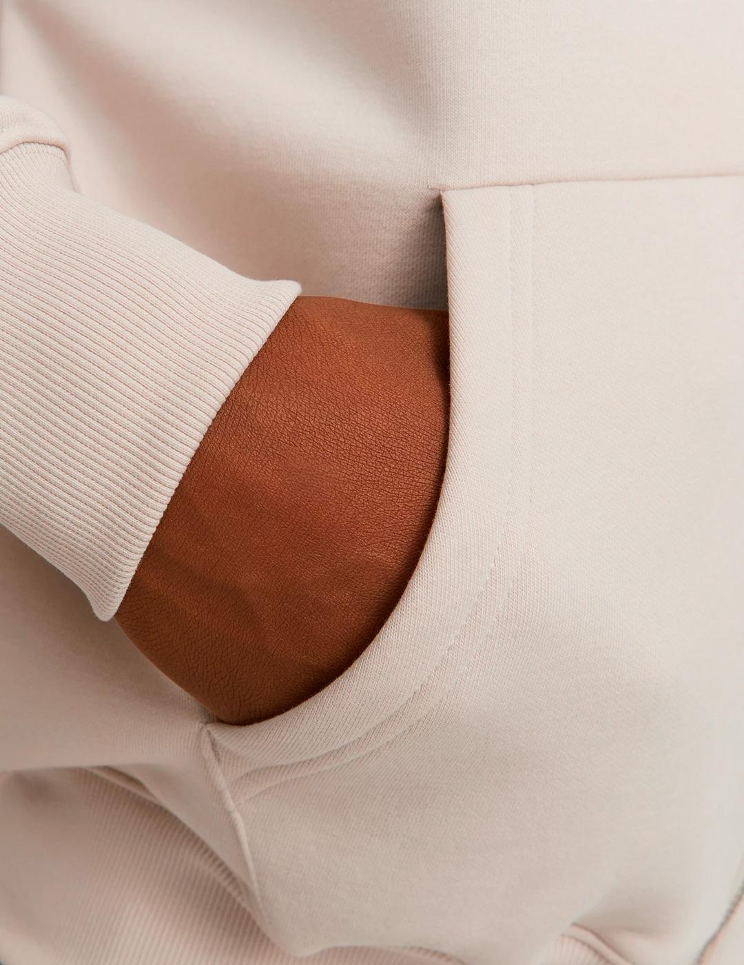 Sudadera con cremallera Jack & Jones URBAN beige para hombre