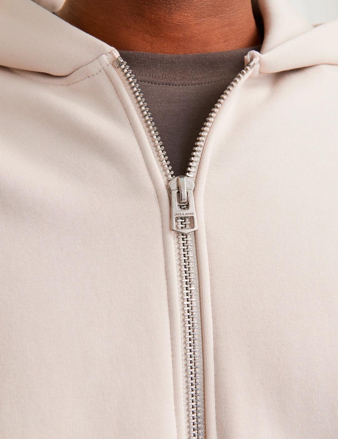 Sudadera con cremallera Jack & Jones URBAN beige para hombre